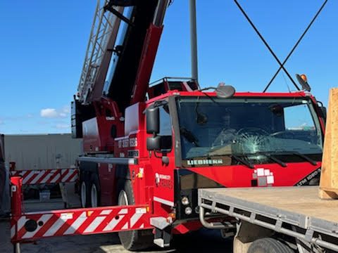 Crane Truck Windshield Repair
